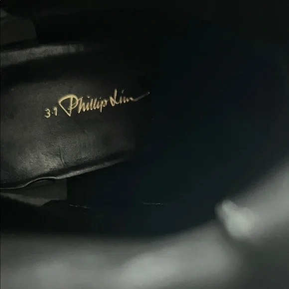 3.1 Phillip Lim Black Pearl-Embellished Combat Boots - Picture 4 of 5